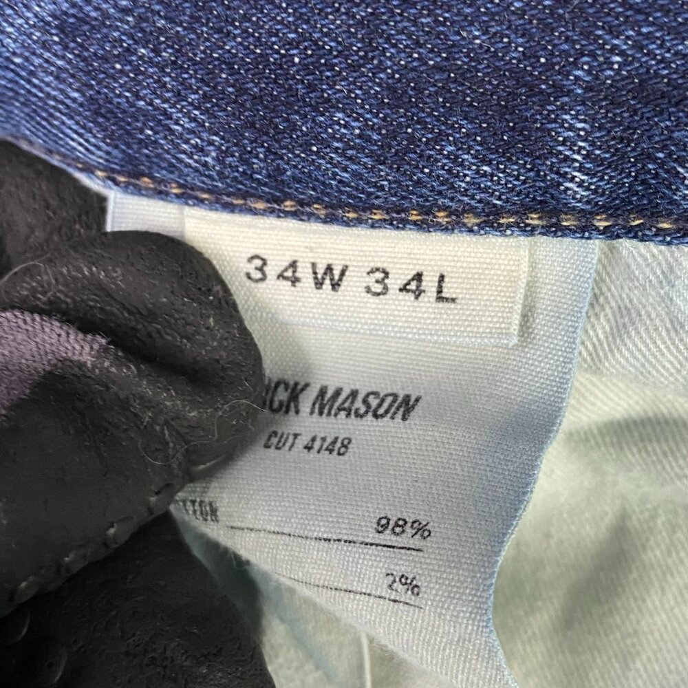 Buck Mason Maverick Slim Jeans Men's 34 x 32 Actual 35 x 26 Double Dipped Denim - Picture 11 of 16